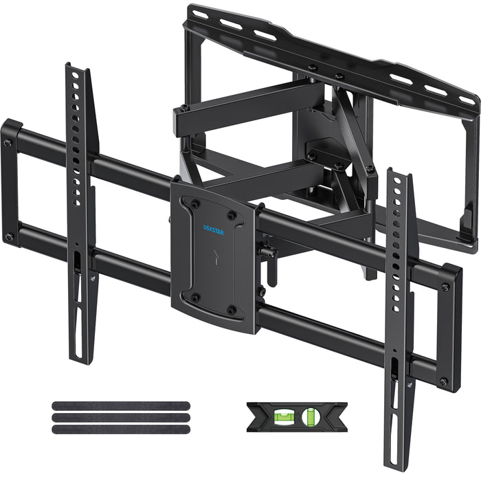 Full Motion TV Wall Mount for 37-86 Inch TVs, Low Profile, Fits 8", 12", 16" Studs, Max VESA 600x400mm, Hold TV up to 132lbs