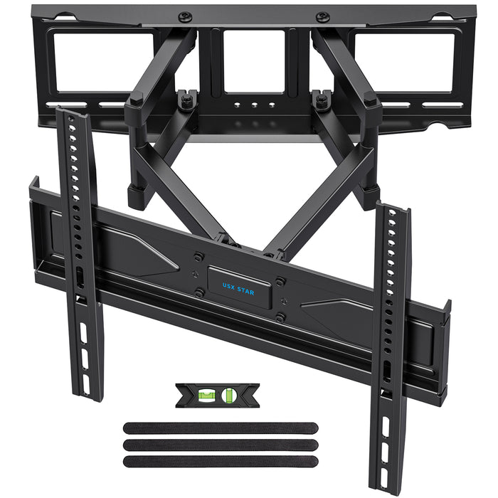 Full Motion TV Wall Mount for 32-70 Inch TVs, Low Profile, Fits 16" Studs, Max VESA 400x400mm, Hold TV up to 99lbs