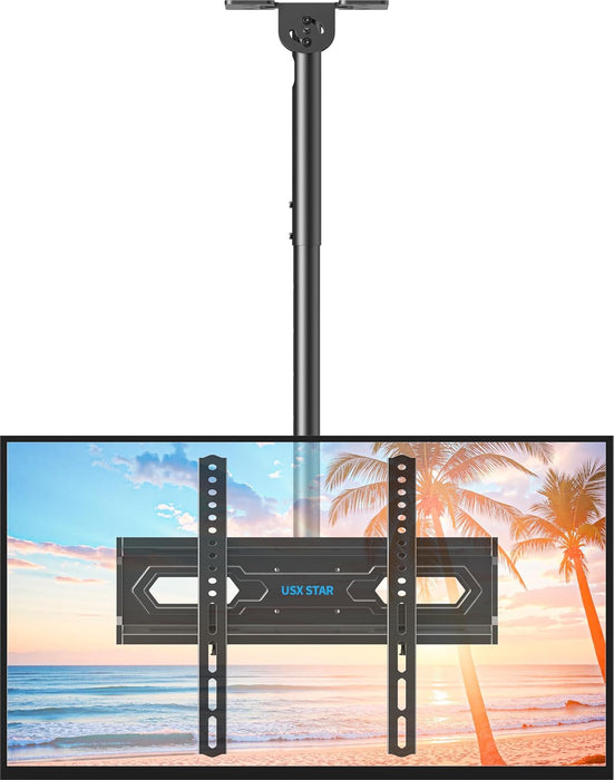 Ceiling TV Mount for 26-65 inch TVs, 360° Swivel Full Motion Ceiling Mount TV Bracket, Height Adjustable, Tilt TVs Ceilings Mounts, Supports up to 110 Lbs, Max VESA 400x400mm