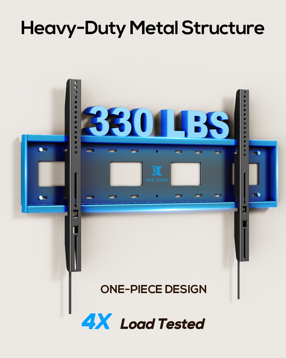 85 86 90 98 100 150 Heavy Duty Fixed TV Wall Mount Bracket for 65-150" Heavy Flat Screen, Max VESA 1000x600mm, Low Profile, Holds 330 lbs, 16/18/24/32" Studs,Fit Most 65+ 75+ 120 TVs