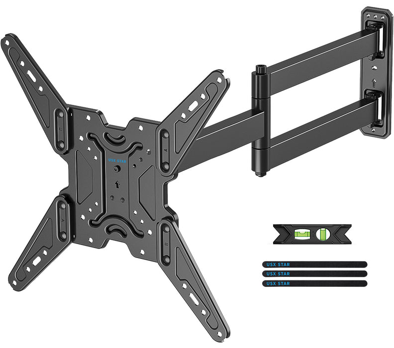 USX STAR Long Arm Corner TV Wall Mount for 32-65 Inch TVs, Full Motion Bracket with 29” Articulating Extension, Tilt, and Swivel, Supports VESA up to 400x400mm, Holds up to 80 lbs