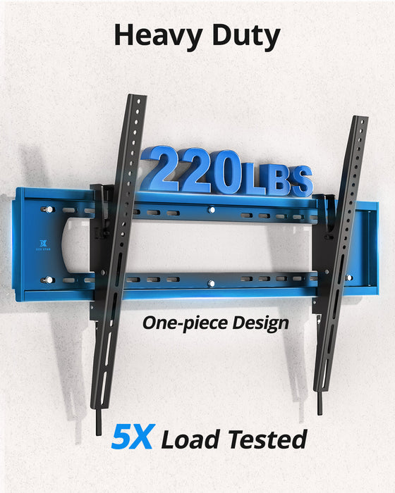 Heavy Duty TV Wall Mount for 55-120 inch Large TVs up to 220 LBS & 900x600 mm Vesa, Ultra Slim Fixed TV Mount, Low-Profile TVS Bracket, 16" 24" 32" Wood Stud, Fit Most 65+ 75+ 85 86 90 98 100 TVs