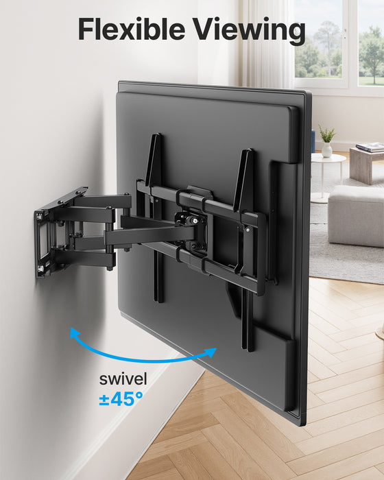 Full Motion TV Wall Mount for 37-85 Inch TVs Mounts Up to 120lbs, Fit 16" Wood Stud, Max VESA 600x400mm, Swivel and Tilt Articulating Wall Mount TV Bracket,Fit Most 55+ 65 70 75 inch TVs