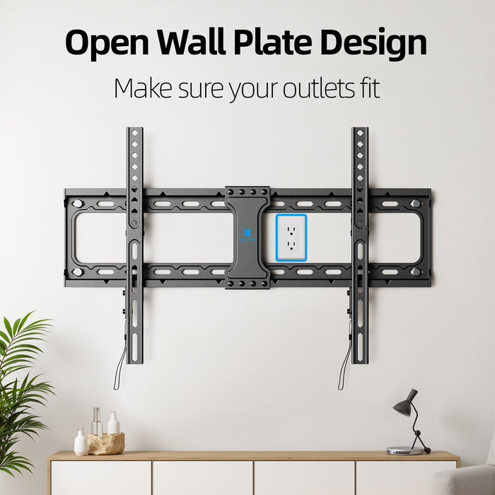 Fixed TV Wall Mount for 37-86 Inch TVs, Low Profile, Fits 16", 18", 24" Studs, Max VESA 600x400mm, Hold TV up to 132lbs