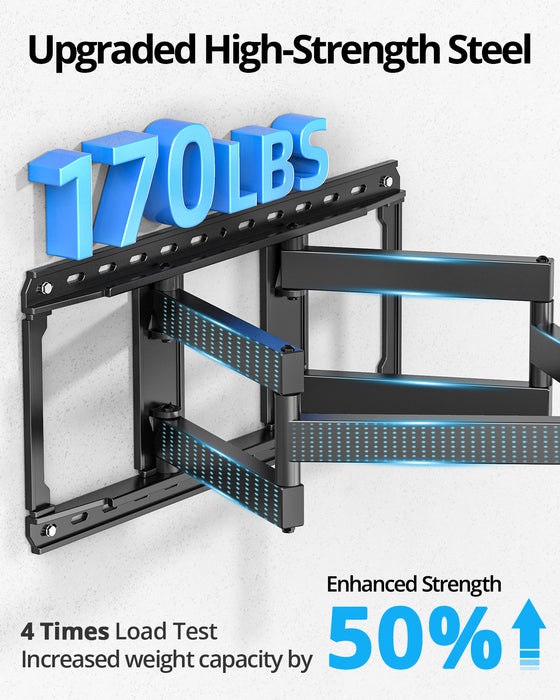 Heavy Duty TV Wall Mount for 37-100 Large TVs, Holds up to 170lbs,Pre-Assembled TV Mount with Tool-Free Tilt, Max VESA 800 x 600mm, Max 24″ Wood Studs