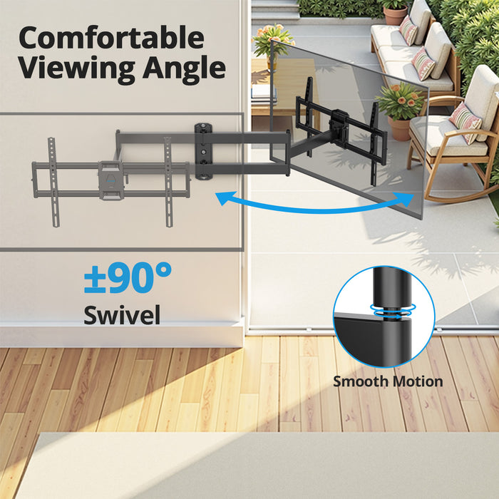 USX STAR Corner TV Wall Mount, 32-inch Articulating Arms for 37-84 Inch TVs, Full Motion Tilt and Swivel, Supports Up to 100 lbs, Max VESA 600x400mm