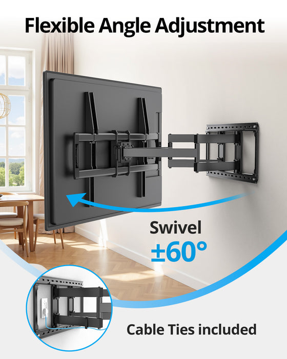 Heavy Duty TV Wall Mount for 37-100 Large TVs, Holds up to 170lbs,Pre-Assembled TV Mount with Tool-Free Tilt, Max VESA 800 x 600mm, Max 24″ Wood Studs