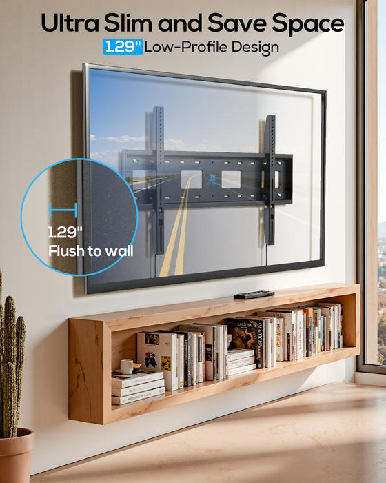 85 86 90 98 100 150 Heavy Duty Fixed TV Wall Mount Bracket for 65-150" Heavy Flat Screen, Max VESA 1000x600mm, Low Profile, Holds 330 lbs, 16/18/24/32" Studs,Fit Most 65+ 75+ 120 TVs