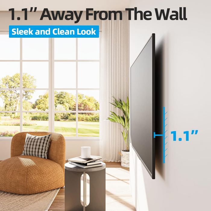 75 85 86 98 100inch Heavy Duty TV Wall Mount Low Profile TV Mount Bracket 55-120 inch Ultra Slim Fixed TV Mount, 220LBS Large TVS, Max VESA 900x600mm, 16" 24" 32" Wood Stud, Safe Lock & Quick Release