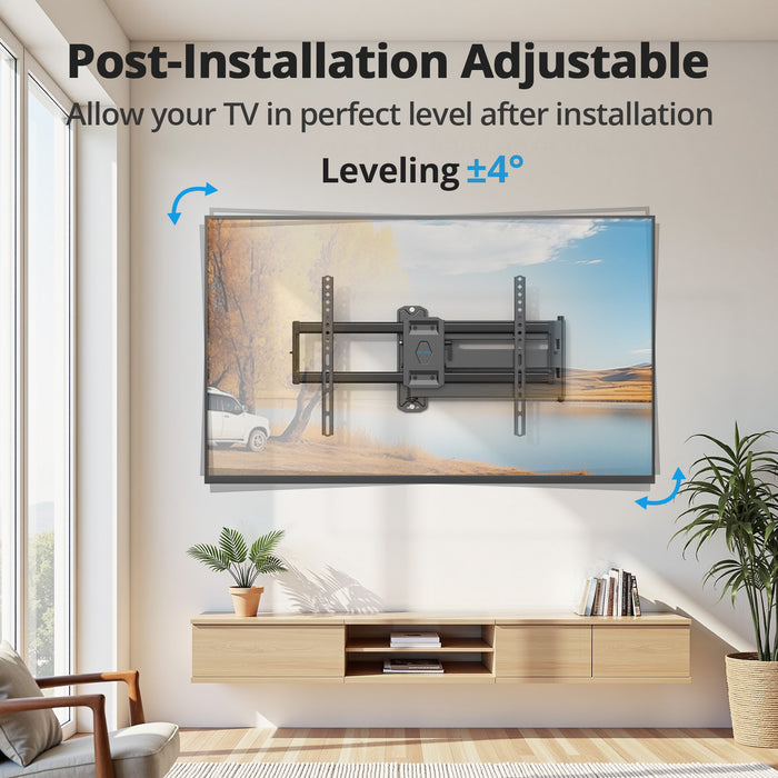 USX STAR Corner TV Wall Mount, 32-inch Articulating Arms for 37-84 Inch TVs, Full Motion Tilt and Swivel, Supports Up to 100 lbs, Max VESA 600x400mm