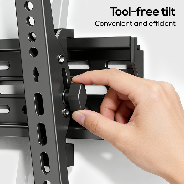 Tilting TV Wall Mount for 26-60 Inch TVs, Low Profile, Fits 8", 12", 16" Studs, Max VESA 400x400mm, Hold TV up to 99lbs