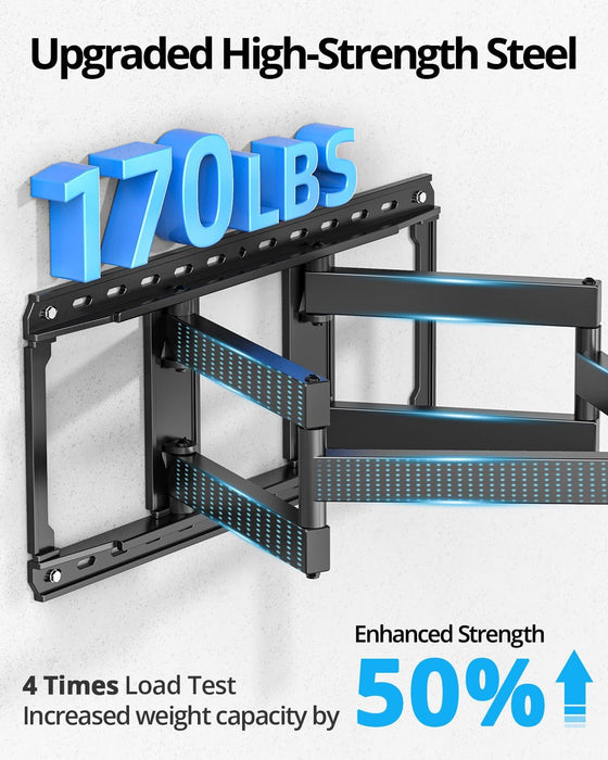 85 86 98 100 inch Heavy Duty TV Wall Mount for 37-110 inch Large TVs, Pre-Assembled TV Mount with Tool-Free Tilt, Up to 170lbs, VESA 800 x 600mm, 24″ Wood Studs