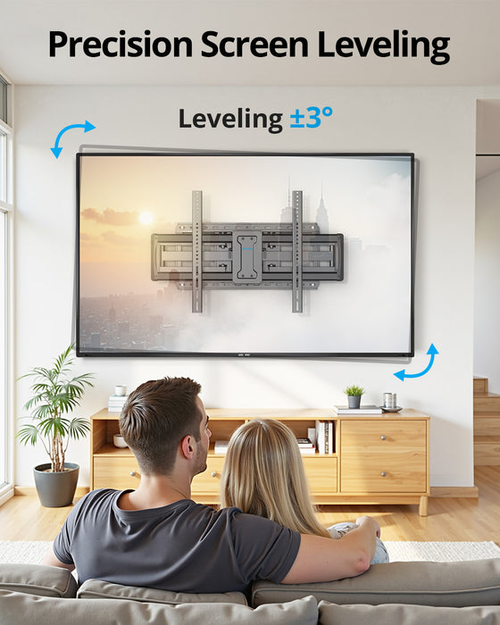 Heavy Duty TV Wall Mount for 37-100 Large TVs, Holds up to 170lbs,Pre-Assembled TV Mount with Tool-Free Tilt, Max VESA 800 x 600mm, Max 24″ Wood Studs