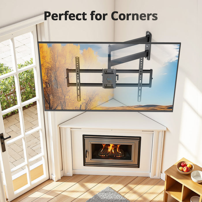 USX STAR Corner TV Wall Mount, 32-inch Articulating Arms for 37-84 Inch TVs, Full Motion Tilt and Swivel, Supports Up to 100 lbs, Max VESA 600x400mm