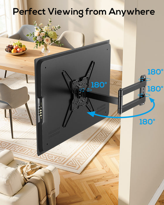 USX STAR Long Arm Corner TV Wall Mount for 32-65 Inch TVs, Full Motion Bracket with 29” Articulating Extension, Tilt, and Swivel, Supports VESA up to 400x400mm, Holds up to 80 lbs