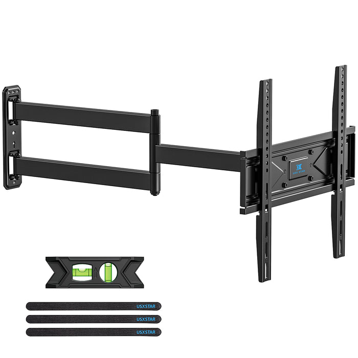 USX STAR Long Arm Corner TV Wall Mount for 32-70 Inch TVs, Full Motion Bracket with 32” Articulating Extension, Tilt, and Swivel, Supports VESA up to 400x400mm, Holds up to 80 lbs