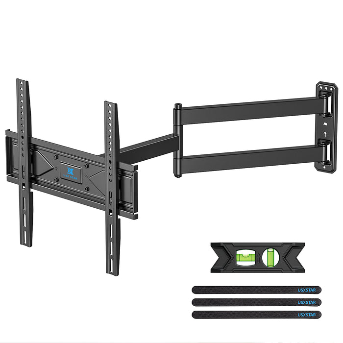USX STAR Long Arm Corner TV Wall Mount for 32-70 Inch TVs, Full Motion Bracket with 32” Articulating Extension, Tilt, and Swivel, Supports VESA up to 400x400mm, Holds up to 80 lbs