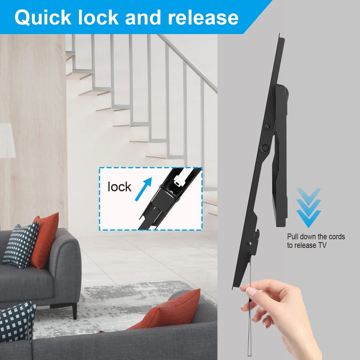 USX MOUNT Low Profile TV Wall Mount For 26-60 Inch TVs - Tilting Bracket With Max VESA 400x400, 99lbs Capacity